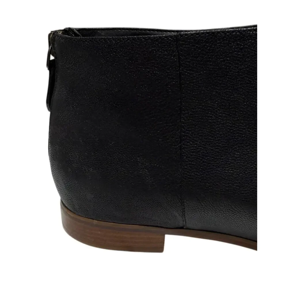 Cole Haan Black Leather Ankle Boots Pointed Toe Booties Back Zip Women’s 10.5